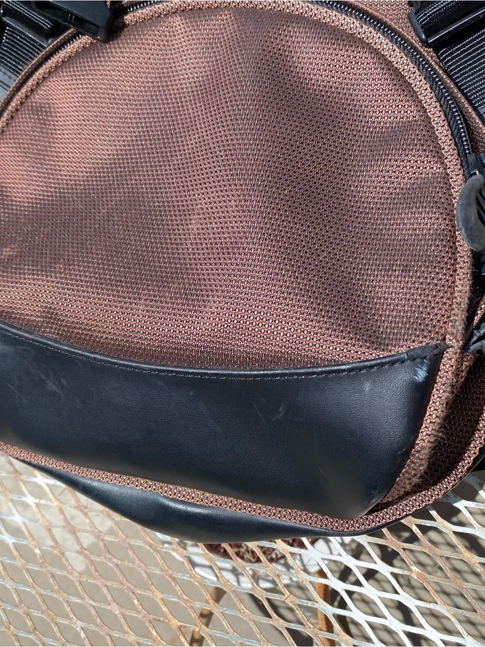 Tumi T2 Backpack Copper Ballistic Nylon & Leather Bottom Padded straps